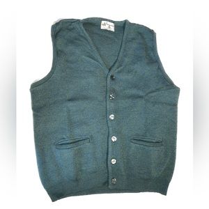 Vintage blue-green cardigan sweater vest